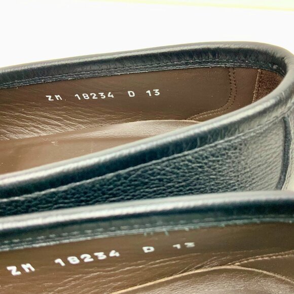 SALVATORE FERRAGAMO  Faraone Embossed Black Leather Loafers Size 13D - Picture 6 of 16